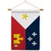 Breeze Decor Acadiana 2-Sided Polyester 40" x 28" Flag set in Blue/Gray/Red | 40 H x 28 W in | Wayfair BD-FU-HS-118008-IP-BO-03-D-US13-BD