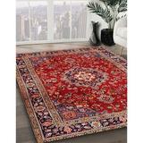 Blue/Navy 96 x 0.35 in Indoor Area Rug - Bungalow Rose Oriental Red Area Rug Polyester/Wool | 96 W x 0.35 D in | Wayfair