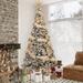 The Holiday Aisle® Green Most Realistic Spruce Flocked/Frosted Christmas Tree w/ Lights Metal in White | 5' H | Wayfair