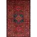 Blue/Pink 72 x 0.35 in Indoor Area Rug - Bungalow Rose Oriental Blue/Red/Pink Area Rug Polyester/Wool | 72 W x 0.35 D in | Wayfair