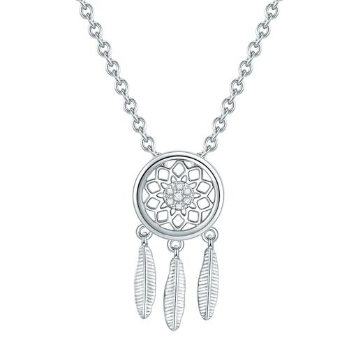 Rafaela Donata - Halskette Traumfänger Sterling Silber Zirkonia in Silber Ketten 1 ct Damen