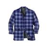 Men's Big & Tall Flannel Full Zip Snap Closure Renegade Shirt Jacket by Boulder Creek in Navy Plaid (Size XL)