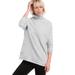 Plus Size Women's Side Button Turtleneck Sweater by ellos in Heather Grey (Size 30/32)