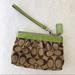 Coach Bags | Coach Canvas Monogram Green Wristlet Pouch | Color: Green/Tan | Size: Os