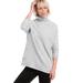 Plus Size Women's Side Button Turtleneck Sweater by ellos in Heather Grey (Size 26/28)
