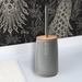 Evideco Bath D Dolomite & Bamboo Top Round Toilet Brush & Holder Free Standing Ceramic | 14.4 H x 4.12 W x 4.12 D in | Wayfair 6693260