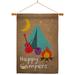 Breeze Decor Happy Campers Impressions Decorative 2-Sided Polyester 40 x 28 in. Flag Set in Brown | 40 H x 28 W x 1 D in | Wayfair