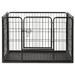 East Urban Home Puppy Playpen Exercise Folding Enclosure Pet Kennel Cage Steel Metal in Black | 24 H x 36.6 W x 24.8 D in | Wayfair