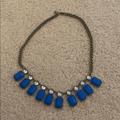 J. Crew Jewelry | Jcrew Gold Blue Necklace | Color: Blue/Gold | Size: Os