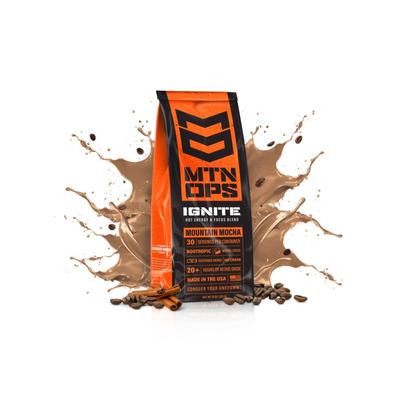MTN OPS Hot Ignite Supercharged Energy Drink 30 Servings Mountain Mocha 1040-MO