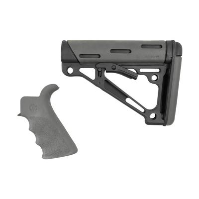 Hogue AR15/M16 Kit Beavertail Grip and OverMold Collapsible Buttstock Rifle Rubber Slate Grey 15556