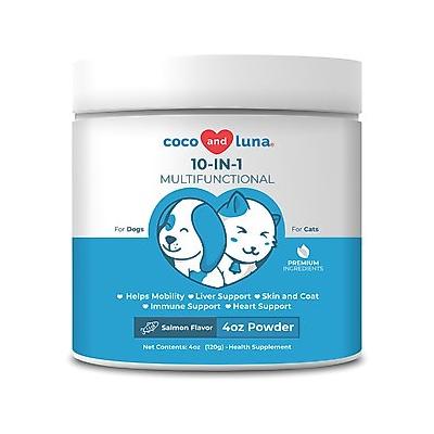 Coco and Luna Multivitamin 10-In-1 Salmon Flavor Powder Dog & Cat Supplement, 4-oz jar