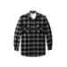 Men's Big & Tall Fleece Sherpa Shirt Jacket by KingSize in Black Buffalo Check (Size 5XL)