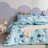 Sunside Sails Little Fish Comforter Set Polyester/Polyfill/Microfiber in Blue | Full/Queen Comforter + 6 Additional Pieces | Wayfair