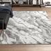 White 94 x 1.96 in Area Rug - Wade Logan® Dittman Abstract Gray/Off- Area Rug Polypropylene | 94 W x 1.96 D in | Wayfair