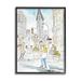 Red Barrel Studio® City People Walking Urban Architecture Watercolor by Mark Higden - Graphic Art Print in Brown | 30 H x 24 W x 1.5 D in | Wayfair