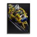 17 Stories Motorcycle Racer Yellow Blue Uniform Street Sport by Todd Strothers - Graphic Art Print Wood in Brown | 20 H x 16 W x 1.5 D in | Wayfair