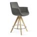 sohoConcept Counter & Bar Stool Leather in Gray/Brown | 43.5 H x 24 W x 23 D in | Wayfair BOT-PYRB-NAT-006