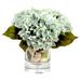 Primrue Hydrangea Floral Arrangement in Vase Silk/Plastic in Pink/Green/White | 11 H x 11 W x 11 D in | Wayfair 98F58C177C17472E975A837B1CA45053