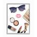 Stupell Industries Fashion Glam Accessories & Cosmetics Lipstick Kiss by Ziwei Li - Graphic Art Print Wood in Brown | 14 H x 11 W x 1.5 D in | Wayfair