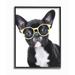 Stupell Industries Sophisticated Puppy Dog French Bulldog Glasses by Ziwei Li - Graphic Art Print Wood in Brown | 14 H x 11 W x 1.5 D in | Wayfair