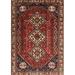 Blue/Navy 60 x 0.35 in Indoor Area Rug - Bungalow Rose Traditional Red/Beige/Navy Blue Area Rug Polyester/Wool | 60 W x 0.35 D in | Wayfair