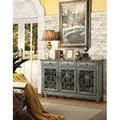 Fleur De Lis Living Aaryahi 3 - Door Accent Cabinet Wood in Brown/Green | 36 H x 60 W x 13 D in | Wayfair AC4579D4CCC24635AFE6794E221A1570