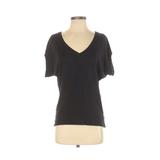 Express Short Sleeve Top Black Solid V Neck Tops - Women's Size X-Small