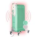 Klarstein Heater Radiator, Oil Heaters for Home Low Energy Silent, 2.0kw Tall Oil Radiator Thermostat, Free Stranding Portable Room Heater with Rotary Control, Smart Personal Heating Oil Radiator
