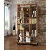 Union Rustic Adalyn Geometric Bookcase Wood in Black/Brown | 70.75 H x 34.75 W x 11.5 D in | Wayfair B19DE6735E1D4F8A90508A7F393C568A