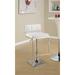 Orren Ellis Abeni Adjustable Height Bar Stool Upholstered/Leather/Metal/Faux leather in White | 18.75 W x 17 D in | Wayfair