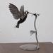 Williston Forge Sowards Flitting Hummingbird Upcycled Metal Auto Part Figurine Metal in Black/Gray | 8.25 H x 6.75 W x 7.5 D in | Wayfair