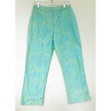 Lilly Pulitzer Pants & Jumpsuits | Lilly Pulitzer Sz 6 Embroidered Palm Cropped Pants | Color: Blue/Green | Size: 2