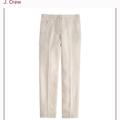 J. Crew Pants & Jumpsuits | J. Crew Slim Linen Trouser Nwt In Herringbone | Color: Cream | Size: 10