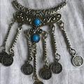 Free People Jewelry | Free People Boho Festival Necklace Charm Gypsy | Color: Blue/Silver | Size: Os