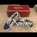 Vans Shoes | Blue And White Checkered Vans Shoes | Color: Blue/White | Size: 6.5
