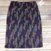 Lularoe Skirts | Lularoe Womens Size Small Cassie Skirt Feathers | Color: Blue/Tan | Size: S
