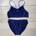 Adidas Swim | Adidas Women Bikini 90’s Blue Hi Cut Bottoms Sz S | Color: Blue | Size: S
