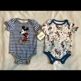 Disney One Pieces | Disney Baby Mickey Mouse Bodysuits | Color: Blue/White | Size: 0-3mb