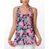 Lilly Pulitzer Tops | Lilly Pulitzer “Cherry Blossom” Tank - Euc | Color: Green/Pink | Size: Xs