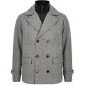 Tokyo Laundry Men's Finley Double Breasted Pea Coat with Funnel Neck Insert - Mid Grey Marl - M