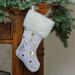 Northlight Seasonal 19" Ivory White Gold Foil "Merry" Christmas Stocking w/ White Faux Fur Cuff Polyester in Yellow | 19 H x 9.75 W in | Wayfair