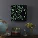 Taylor Midnight Stars Glow in the Dark Poly Resin Clock w/ Thermometer 14" Wall Clock Wood/Resin in Black/Brown | 14 H x 14 W x 2 D in | Wayfair