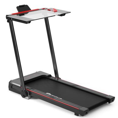 Costway 3-in-1 Folding Treadmill with Large Desk a...