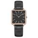 Cristal Women's Rose Gold Square Watch - Leather Strap, Black / Black, Strap