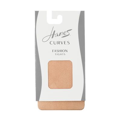 Plus Size Women's Curves Fishnet Tights by Hanes in Nude (Size 3X/4X)