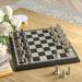 Red Barrel Studio® Deardra Wood Chess Set Wood/Metal in Brown | 1 H x 12 W in | Wayfair E67C79BD228649C0A4167328A4574EB5
