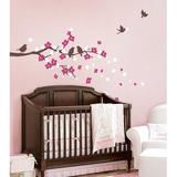 Zoomie Kids Cherry Blossom Branch w/ Birds Wall Decal Vinyl in Pink | 88 H x 54 W in | Wayfair 05363C107D044C88A43F2E2594B320C2