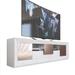 Hispania Home TV Stand for TVs up to 88" Wood in Brown/Gray | 25.2 H in | Wayfair TV11.03