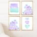 Outside In Art Studio Lavender & Seafoam Green Gallery Wall, Set of 4 Paper Prints Paper | 10 H x 8 W x 0.06 D in | Wayfair